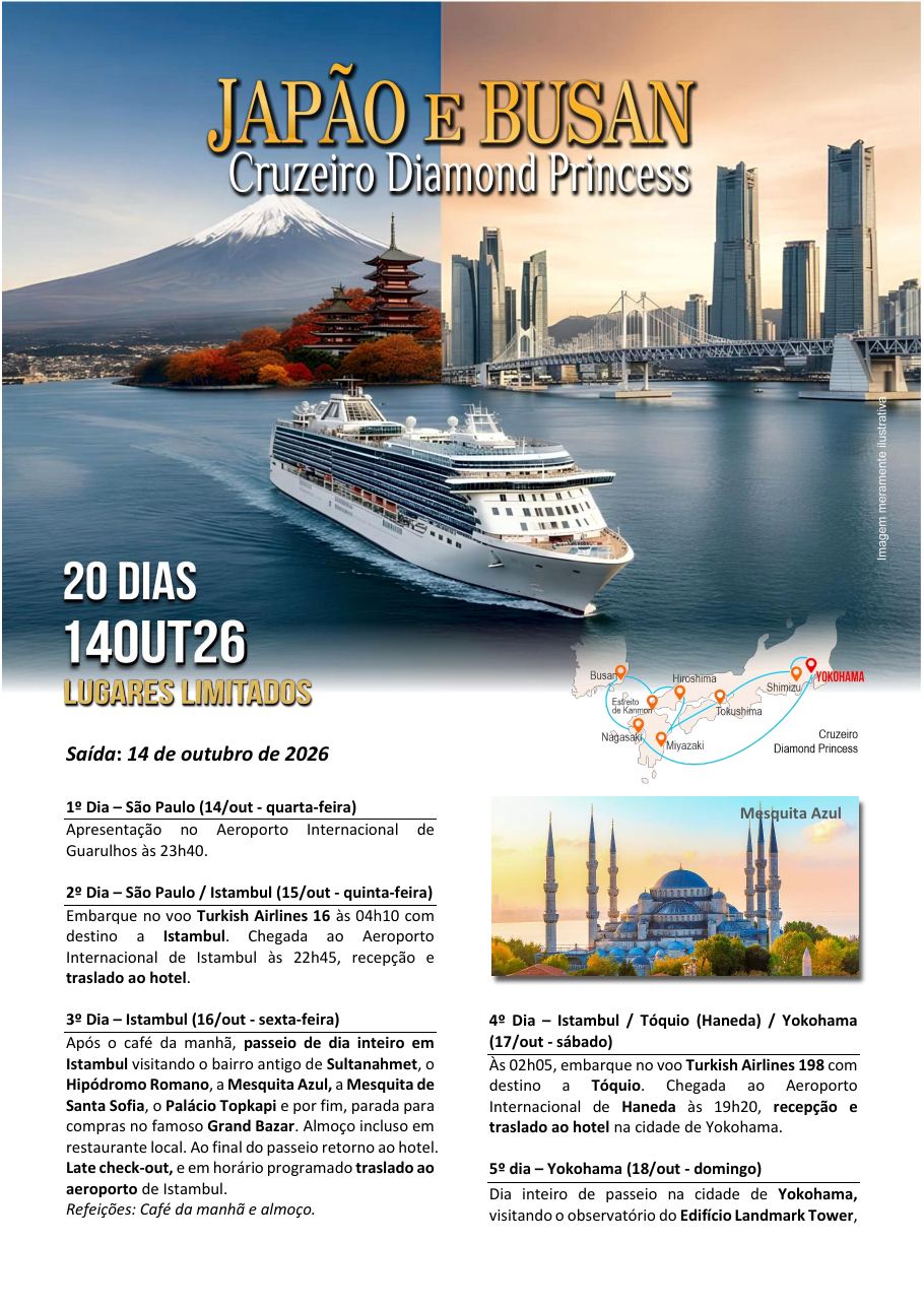 Japão & Busan — Cruzeiro Diamond Princess — página 1